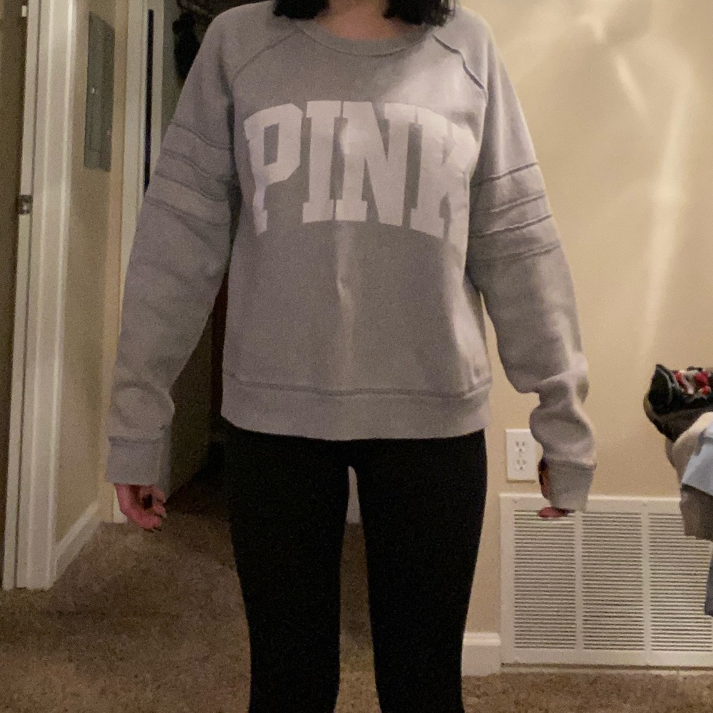 PINK Grey and White Sweatshirt!